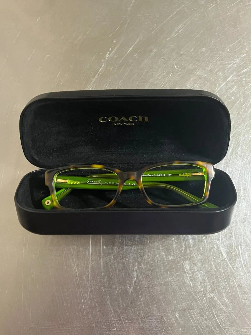 COACH Brooklyn HC6040 Tortoise/Green colorway Eyeglasses with Case Frame Only